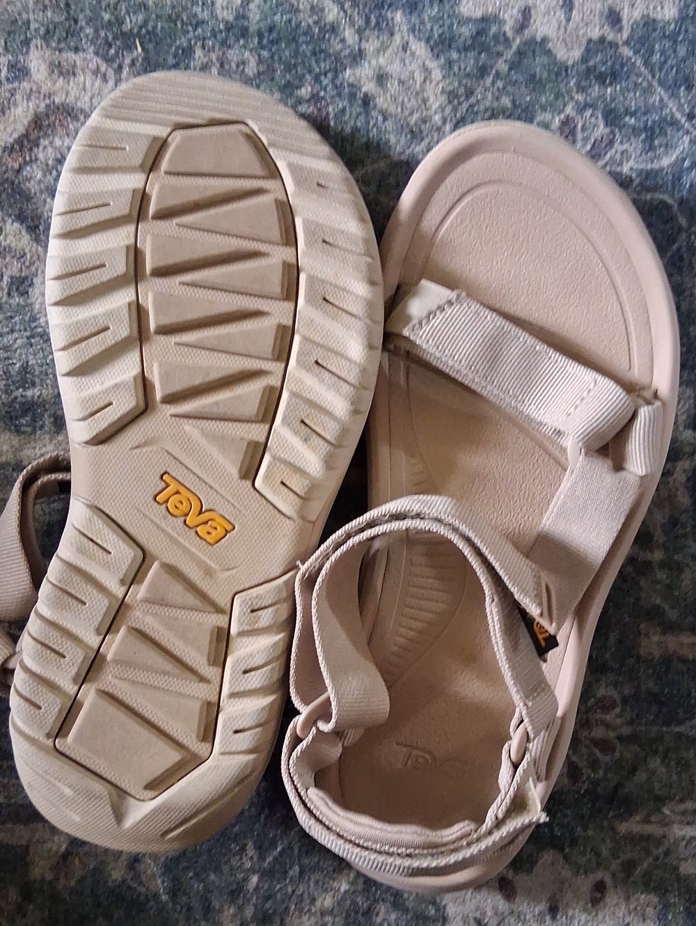 Teva Unisex Beige/Tan Sport Sandals with Hook-and-Loop Straps